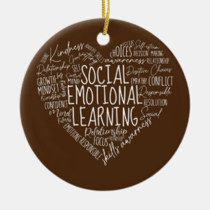 Social Emotional Learning Heart Counselor Teacher Julgransprydnad Keramik