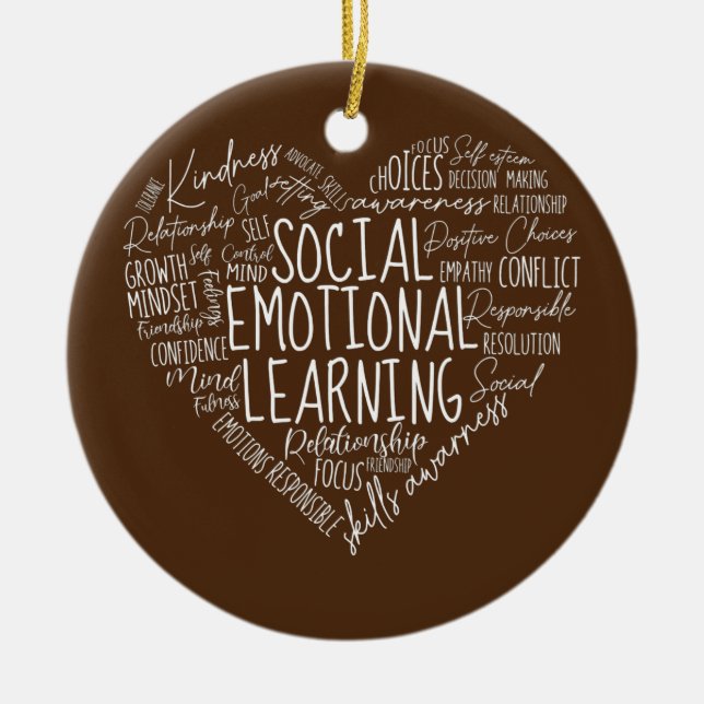 Social Emotional Learning Heart Counselor Teacher Julgransprydnad Keramik (Framsidan)