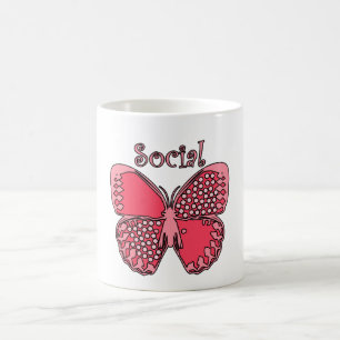 Social fjäril kaffemugg