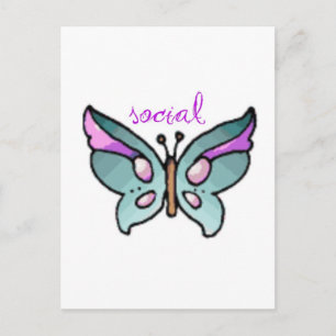 social fjäril vykort