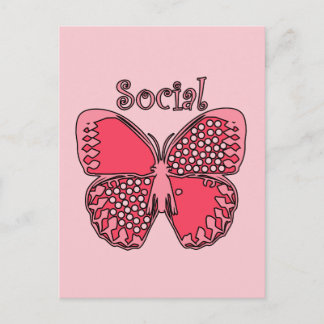 Social fjäril vykort