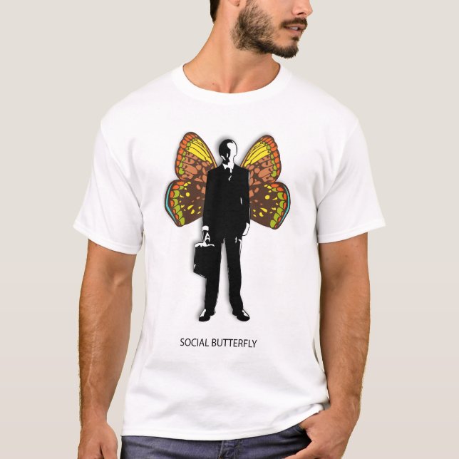 Social fjärilsman t-shirt (Framsida)