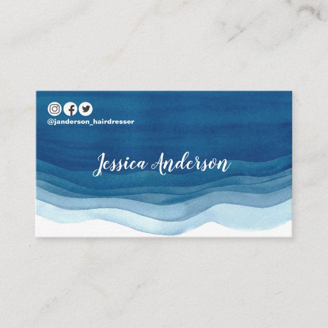 Social för vinkar stylist för hår för visitkort (Framsida)