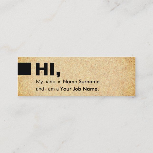 Social hög mini- visitkort för ljust Kraft tryck (Framsida)