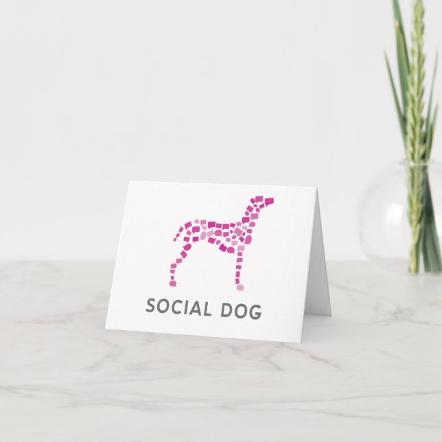 Social Hund Media Blank Notecard Tack Kort (Framsida)