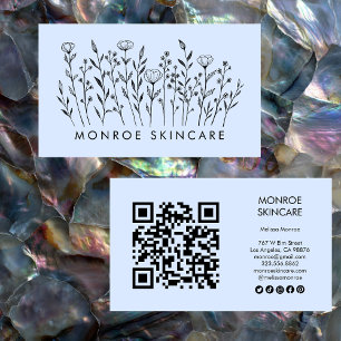 Social-ikoner för Elegant av jokblommor Art QR-kod Visitkort