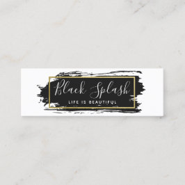 Social Influencer Black Paint Stroke & Modern Guld Mini Visitkort