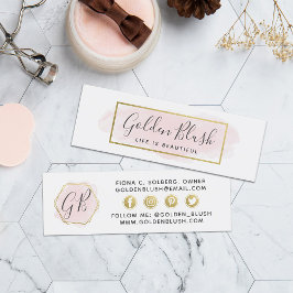 Social Influencer  Rosa Watercolor & Guld Mini Visitkort