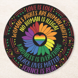 Social Justice Ord Art Underlägg Papper Rund