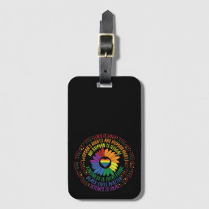 Social Justice Rainbow Färg Ord Art Bagagebricka