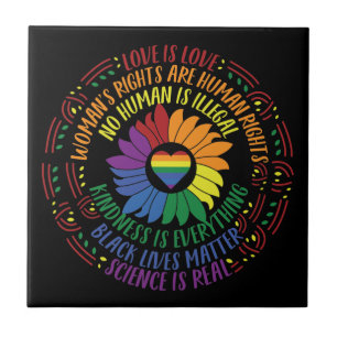 Social Justice Rainbow Färg Ord Art  Kakelplatta