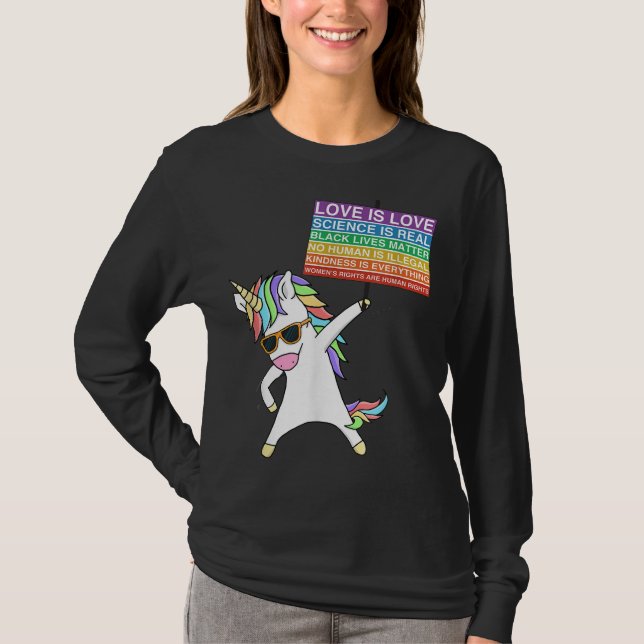 Social Justice Unicorn Protest Women Equality Ega T Shirt (Framsida)