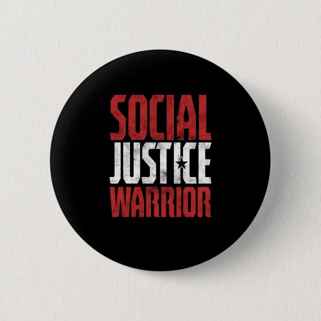 Social Justice Warrior Equality Human Högers Gift Knapp (Framsida)