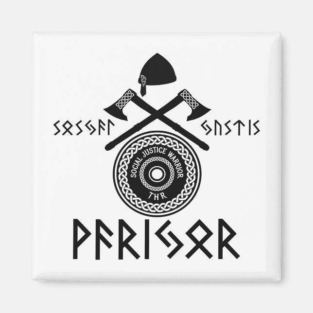 Social Justice Warrior Vapensköld Magnet (Framsidan)
