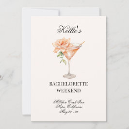 Social Klubb  Martini Cocktail w/QR Code Bach Inbjudningar