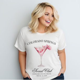 Social Klubb Rosa Bachelorette-partiets plats T Shirt