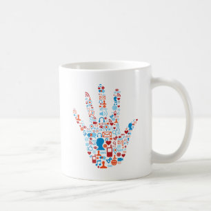 Social knyter kontakt räcker kaffemugg