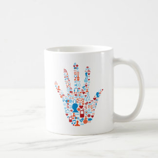 Social knyter kontakt räcker kaffemugg