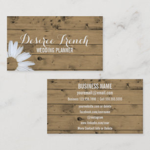 Social lantlig Wood daisybröllopsfixaren för Visitkort