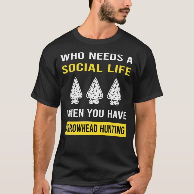 Social Life Arrowhad Hunting Arrowhads T Shirt (Framsida)