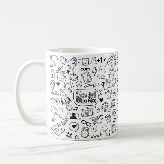 Social Life Doodle Art Kaffemugg (Vänster)