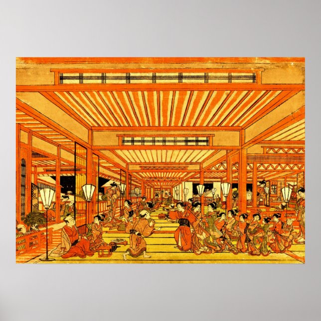 Social Life i Shin Yoshiwara 1772 Poster (Framsidan)