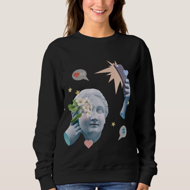 Social Media Aesthetic Statue Art Collage Shirt T (Framsida)