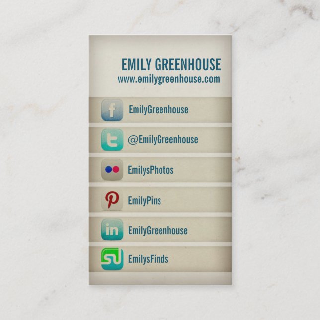 Social media affärskort Facebook Twitter Visitkort (Framsida)