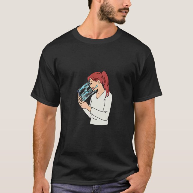 Social Media Anxiety And Digital Detox Design T Shirt (Framsida)