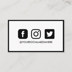 Social Media Black Kant Elegant Modern Visitkort