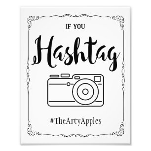 social media bröllop-teckenhashtag fototryck