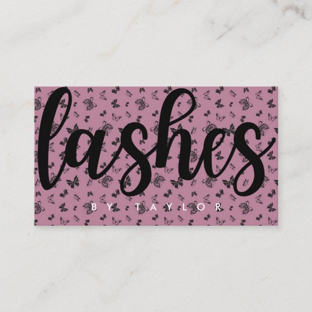 Social Media Butterfly Lash Nagel Visitkort (Framsida)
