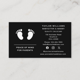 Social Media Childcare Babyvvakt Nanny Baby Feet Visitkort