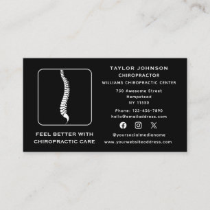 Social Media Chiropractor Chiropraktic Typography Visitkort