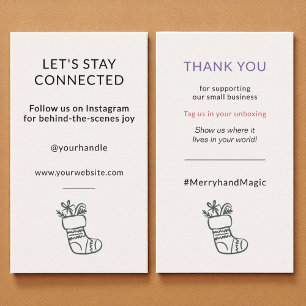 Social Media Connect Whimsical Cream-julen Visitkort