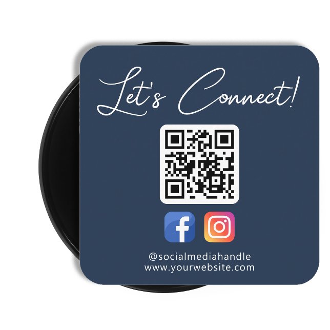 Social Media Connect with US Anpassningsbar Profes Fyrkantigt Visitkort (Skapare uppladdad)