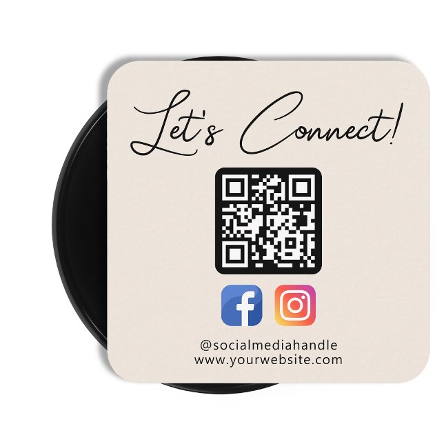 Social Media Connect with US Anpassningsbar Profes Fyrkantigt Visitkort (Skapare uppladdad)