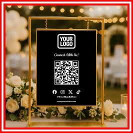 Social Media Connect With Us Instagram TikTok X QR Poster