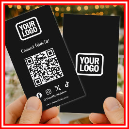 Social Media Connect With Us Instagram TikTok X QR Visitkort