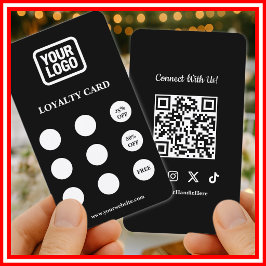 Social Media Connect With Us QR Code Loyalty Card Visitkort