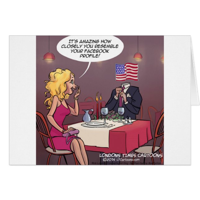 Social Media Dating Funny Hälsningskort (Framsidan Horizontal)