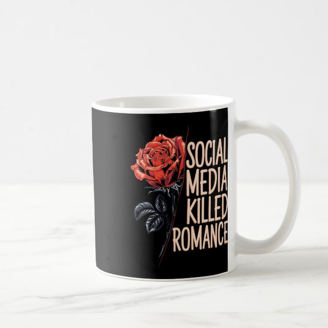 Social Media dödade Romantik, Valentine Red Ros Kaffemugg (Höger)
