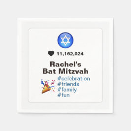 Social Media Emoji Bat mitzvah eller Pub Mitzvah Pappersservett