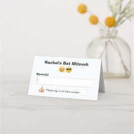 Social Media Emoji Bat mitzvah eller Pub Mitzvah Placeringskort