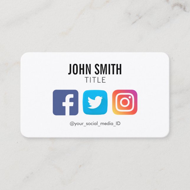 SOCIAL MEDIA FACEBOOK TWITTER INSTAGRAM PROFIL VISITKORT (Framsida)