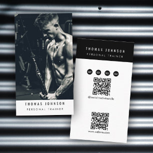 Social Media Fitness Influencer 2 QR-kodsfoto Visitkort