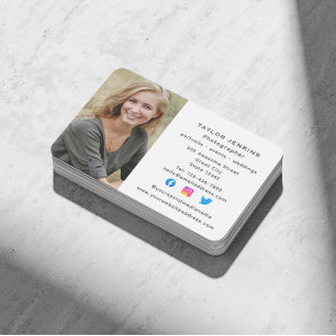Social Media Freelance Photograf Headshot Photo Visitkort