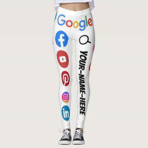Social Media Google Search - flikar Anpassningsbar Leggings