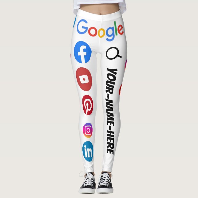 Social Media Google Search - flikar Anpassningsbar Leggings (Framsida)