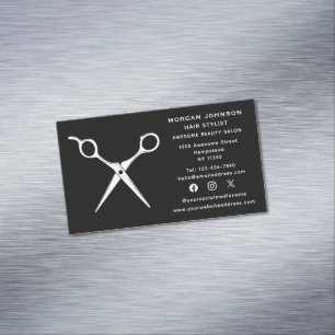 Social Media Hairstylist Hairdresser Beautician Magnetiska Visitkort